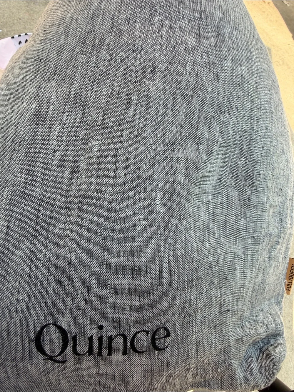 Quince NWOT European Linen Duvet Cover In Charcoal Chambray Full/Queen 1187